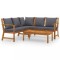 Set mobilier de gradina cu perne, 4 piese, lemn masiv de acacia