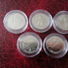 Romania, set 5 monede necirculate, 10 lei 1996, JO Atlanta