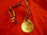 Medalie Sportiva a Sindicatelor din Moldova loc2 ,h=6,7cm ,cu panglica ,aluminiu