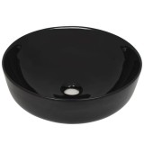 Chiuveta din ceramica, rotunda, 41,5 x 13,5 cm, negru