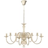 Candelabru alb de metal in stil antic 8 x becuri E14