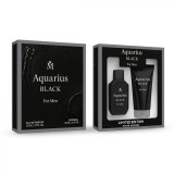 Cumpara ieftin Set cadou barbati Aquarius Black 2 x 50ml apa de parfum si gel de dus miros fresh lemnos Magrot 25051