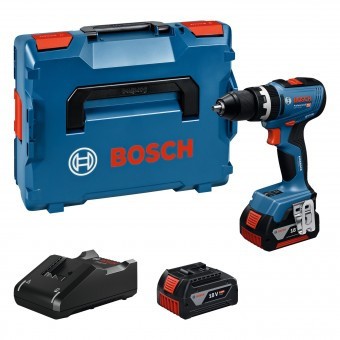 Bosch GSB 18V-65 Masina de gaurit si insurubat 18V + 2 acumulatori 5.0Ah + incarcator GAL 18V-40 + L-Boxx - 4053423321142 foto