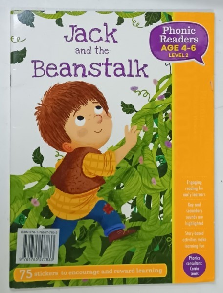 JACK AND THE BEANSTALK , PHONIC READERS , AGE 4 -6 , LEVEL 2 , 2018, LIPSA STICKERE