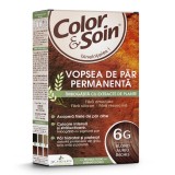 Vopsea de par fara amoniac, fara silicon, blond auriu inchis, 6G,Color&amp;Soin