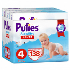 Scutece-chilotel Pufies Pants Sensitive Maxi, XXL Pack, Marimea 4, 9-15 kg, 138 foto