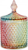 VERHOME Vas decorativ pentru casă colorat Qtips Holder Dispenser sticlă de depoz, Oem