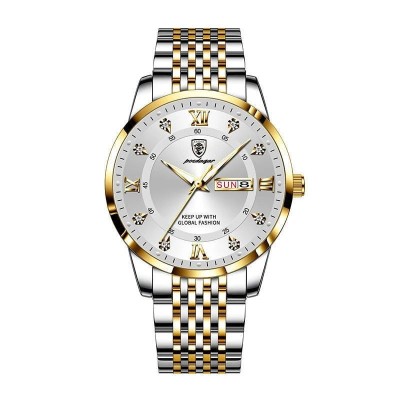 Ceas barbatesc Poedagar Quartz Indici luminosi Otel Analog Argintiu foto
