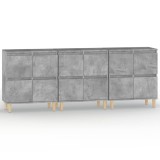 Cumpara ieftin Dulapuri, 3 buc, gri beton, 60x35x70 cm, lemn prelucrat