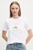 Converse tricou din bumbac femei, culoarea alb, 10027385-A01