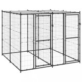 vidaXL Padoc pentru c&acirc;ini de exterior cu acoperiș, 4,84 m&sup2;, oțel 3082249