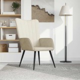 vidaXL Scaun de relaxare, alb crem, catifea 327686