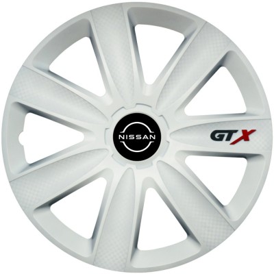Set 4 Capace Roti GTX Alb R15, Compatibil Cu Nissan Nou foto