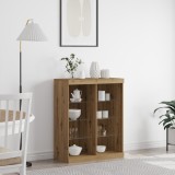Bufet Stejar Artisan vidaXL cu LED, 41x37x100 cm, Maro, Comoda Living, Depozitare moderna