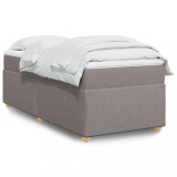 Cumpara ieftin Pat box spring cu saltea, gri taupe, 100x200 cm, textil