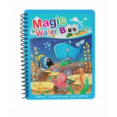 Carte reutilizabila de colorat cu apa Magic Water Book- animale marine