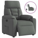 vidaXL Fotoliu rabatabil electric, gri &icirc;nchis, material textil