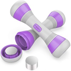 Set 2 Gantere Reglabile, pentru Antrenament de Forta si Fitness, Intarire Musculara, Recuperare Fizica, 2x2kg, 2x1,5kg, 2x1kg, Manere Antiderapante, d