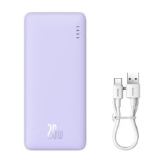 POWER BANK Baseus Airpow, 10000mAh, 20W, 1 x USB; 1 x USB Type-C, total 3A, violet, &quot;P10022801513-00&quot; (timbru verde 0.98 lei) - 6932172646974