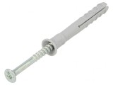 Plastic Anchor with Screw 8x60mm Zinc-Plated Steel Pack of 50