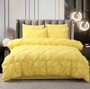Lenjerie Pat Dublu Finet 6 Piese Galbena - Cearceaf fara Elastic, Husa Pilota, 4 Fete Perna 55x80, 70x70cm - Jojo Home
