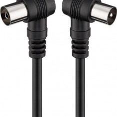 Cablu coaxial tata-mama 1.5m negru conectorI cotitI Goobay