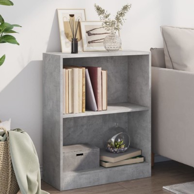 Gossi biblioteca, gri beton, 60x24x76 cm, lemn compozit foto