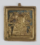 Sf. Nicolae, Icoana de calatorie din bronz, Rusia, Secol XIX
