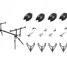 Set Rod Pod pescuit , 4 Avertizori si 4 Swingere cu led