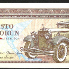 ! CEHIA - FANTASY NOTE - 100 KORUN 2020 , ISOTTA FRASCHINI 1929 & ZAPADLIK - UNC