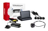 Set senzori de parcare AMiO TFT02 4,3 cu camera HD-310, 4 senzori negri, afisaj, asistent parcare cu activare automata la marsarier