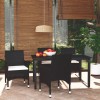 VidaXL Set mobilier de grădină cu perne, 5 piese, negru, poliratan 3094975