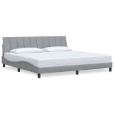 Cumpara ieftin Cadru de pat fara saltea, Hanko, gri deschis, 200x200 cm, textil