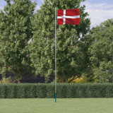 Steag Danemarca si stalp din aluminiu, 6,23 m GartenMobel Dekor, vidaXL