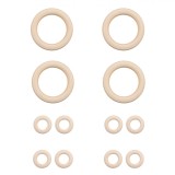 Set Inele Lemn, 12 Bucăți, Diverse Mărimi, Naturale, Oem
