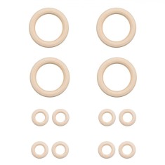 Set Inele Lemn, 12 Bucăți, Diverse Mărimi, Naturale