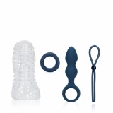 Set Jucarii Erotice Barbati Loveline Stormy Forecast: Dop Anal Silicon, Masturbator TPE, Inel Penis Ajustabil, Inel Testicule