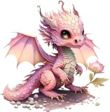 Sticker decorativ, Dragon, Roz, 60 cm, 1262STK-5