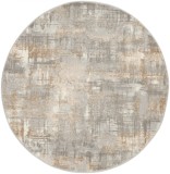 Covor Calvin Klein CK951, Gri/Bej, Rotund, 122x122 cm
