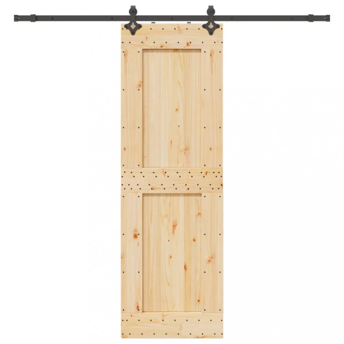 vidaXL Ușă glisantă cu set de feronerie 70x210 cm, lemn masiv de pin