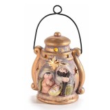 Figurina Religioase Nasterea Domnului ceramica multicolora cu led 10.5 x 7 x 12 cm