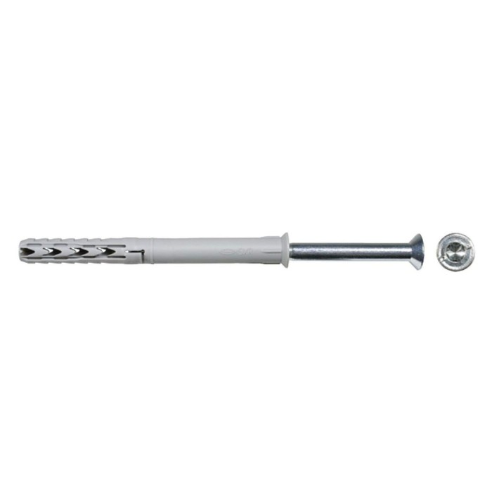 Diblu pentru materiale constructii, din nylon, 10 x 140 mm, Fischer SXR, cu surub de siguranta, Torx T40