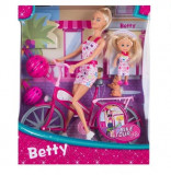 Set papusa Mama si fiica la plimbare cu bicicleta