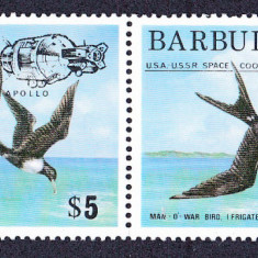 DB1 Cosmos Pasari Barbuda 1975 Supratipar Apollo - Soiuz 2 v. MNH