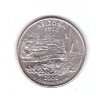 Moneda SUA 25 centi/quarter dollar 2008 D, Arizona 1912, stare foarte buna, Europa, Cupru-Nichel