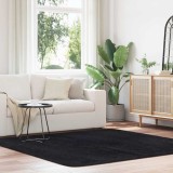 vidaXL Covor shaggy cu pom &icirc;nalt, NAVARRA, negru, 200x200cm, poliester
