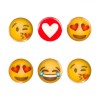 Magneti Emoji, Set 6 Bucăți, Rotunzi, Culoare Galbenă, Dimensiune 2.5cm, Oem