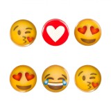 Magneti Emoji, Set 6 Bucăți, Rotunzi, Culoare Galbenă, Dimensiune 2.5cm, Oem