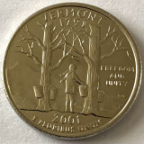 AMERICA QUARTER 1/4 DOLLAR 2001 LITERA P.(LIBERTATEA SI UNITATEA), PL. PLATINA, America de Nord, Cupru-Nichel