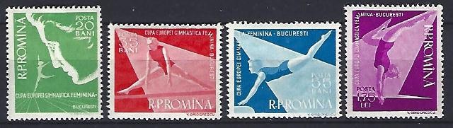 Romania 1957 - Lp 429 - Campionatele Europene de Gimnastica - serie - MNH